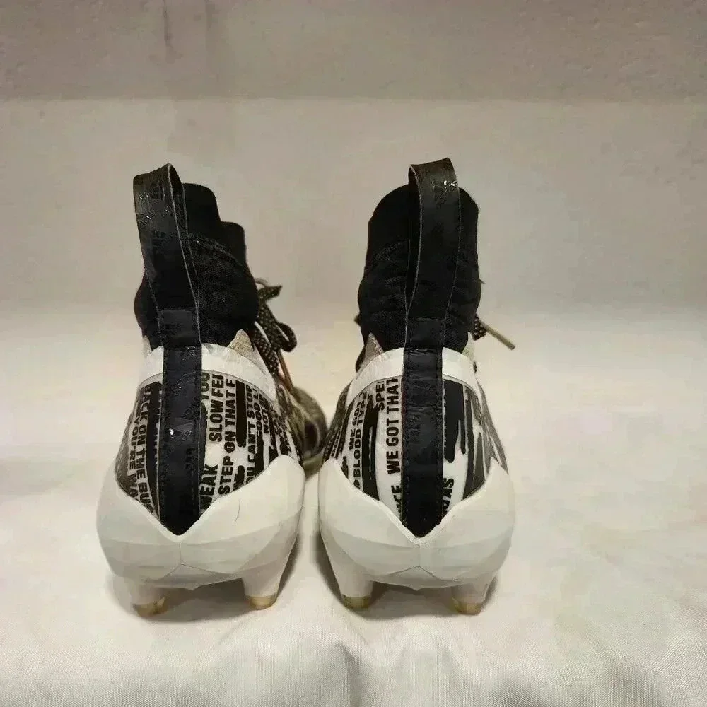 adidas Adizero‎ Football Cleats Men's 13 Black/White Gold Three Stripe Life